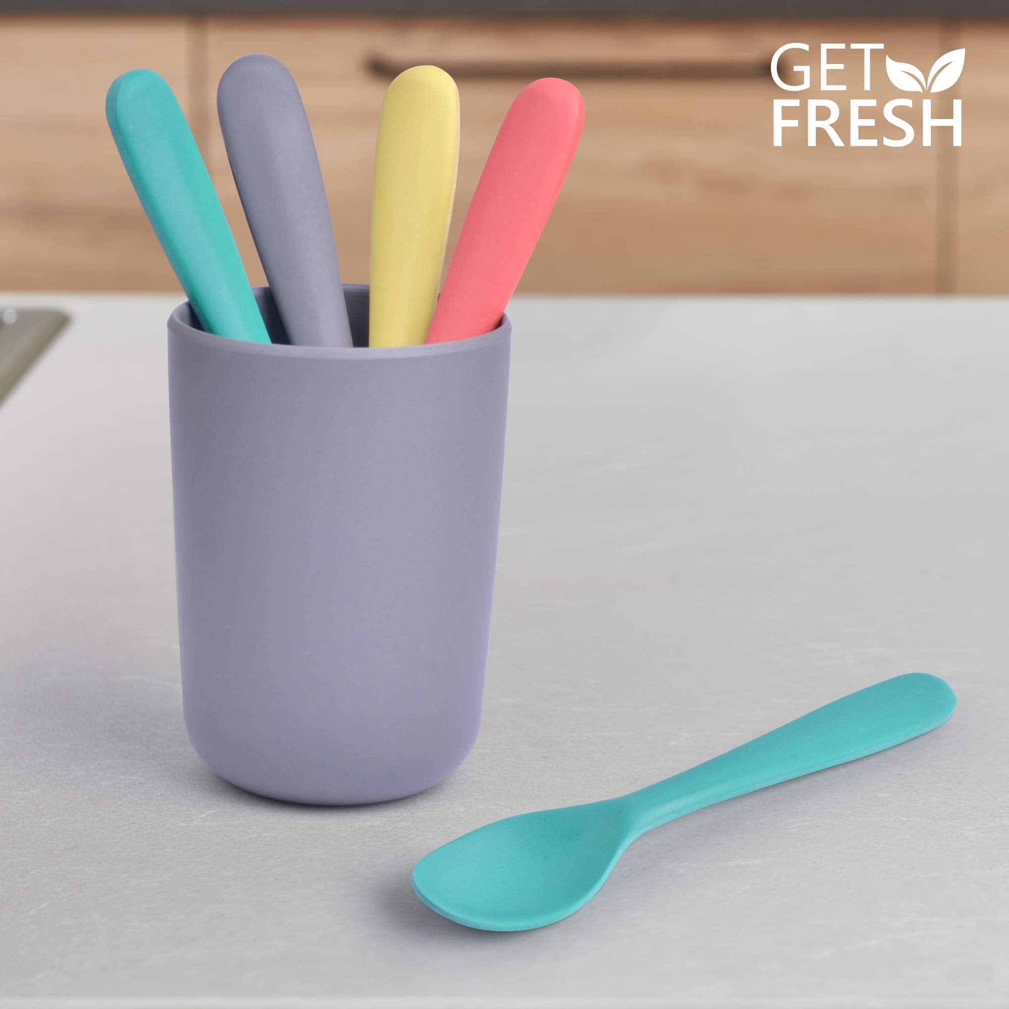 GET FRESH Bamboo Kids Spoons dishwasher-safe top rack for quick cleaning