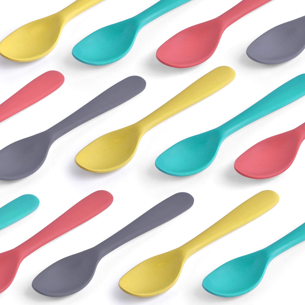 GET FRESH Bamboo Kids Spoons colorfully arranged for a mealtime scene