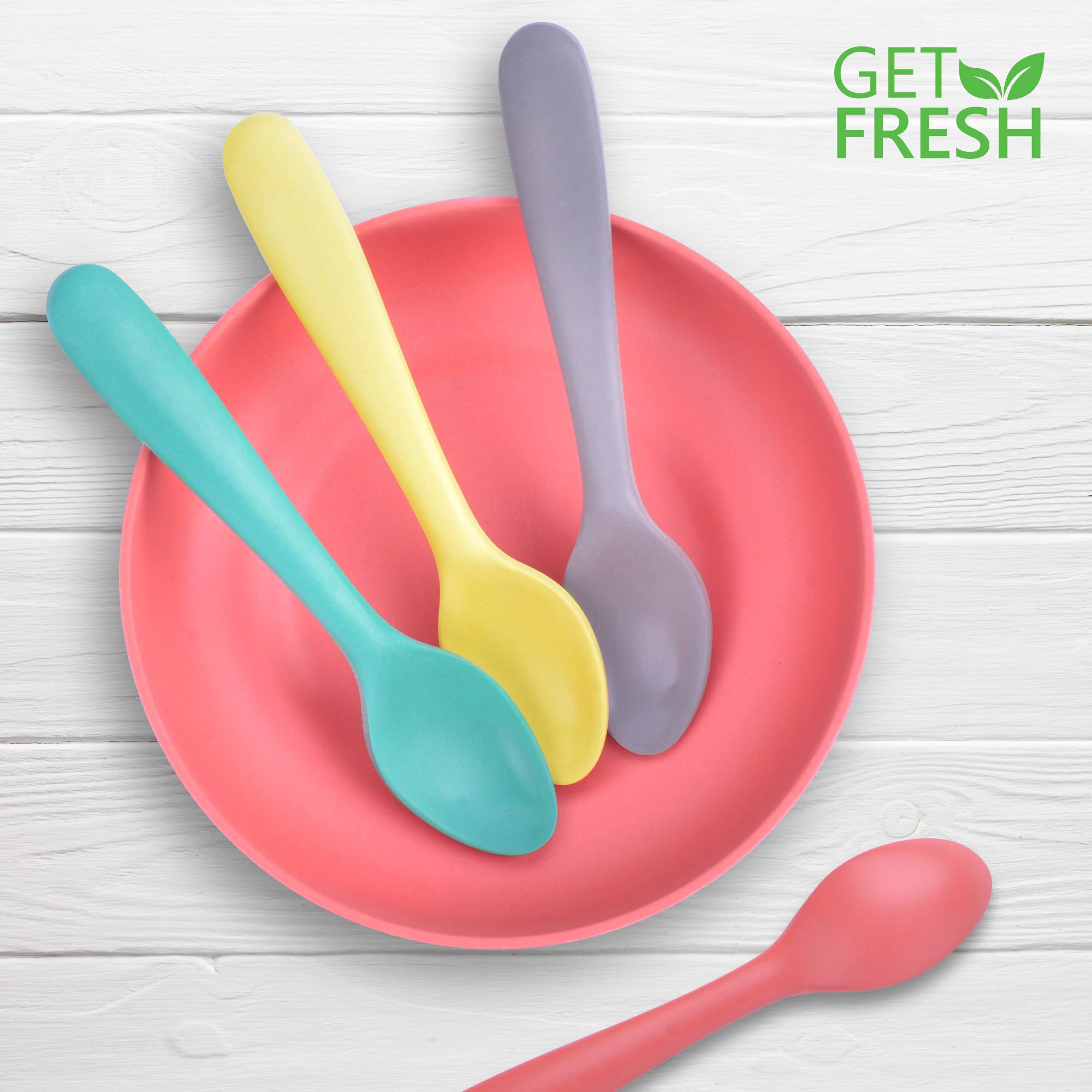 GET FRESH Bamboo Kids Spoons rounded-edged design for safe use