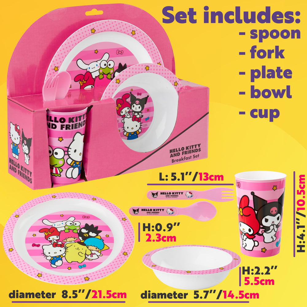 Get Trend Hello Kitty dinnerware set pink, complete 5-piece collection for home or travel.