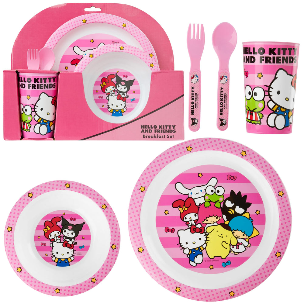 Get Trend Hello Kitty plate pink, durable BPA-free plate for kids' meals and snacks.