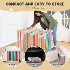 Gewitt baby playpen locking-gate closeup emphasizes sturdy safety lock for peace of mind.