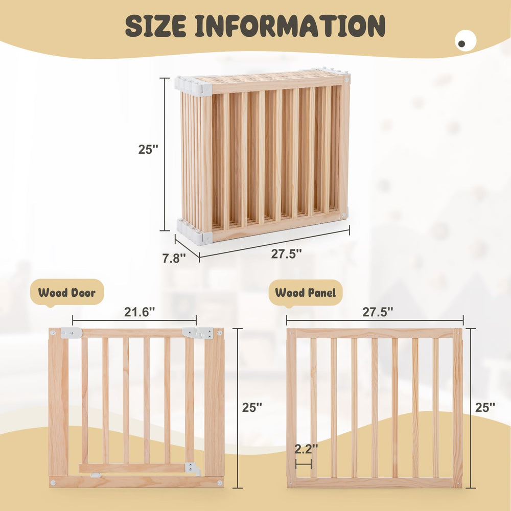 Gewitt foldable wooden playpen ideal for indoor outdoor use