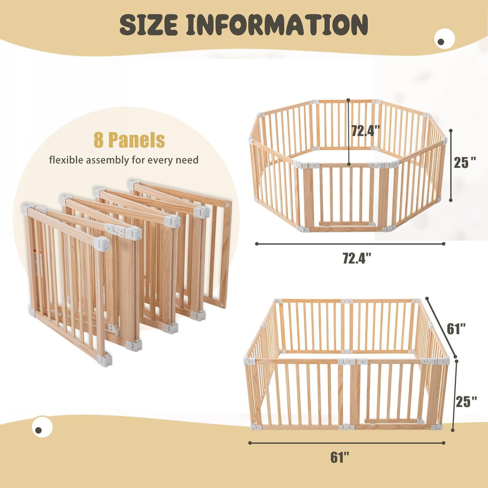 Gewitt foldable wooden playpen wood texture and finish