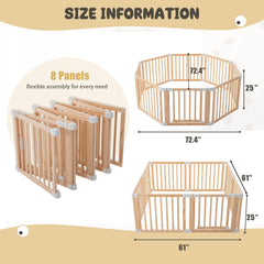 Gewitt foldable wooden playpen wood texture and finish