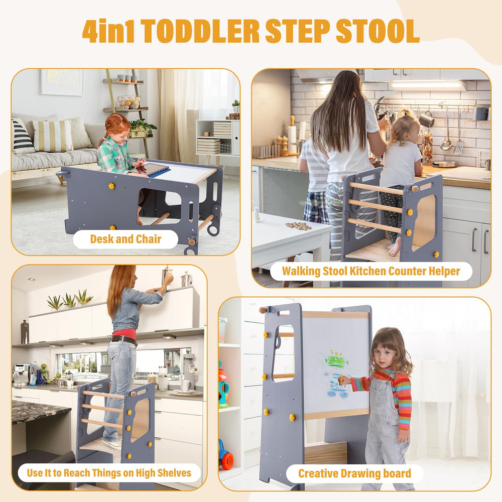 Gewitt Toddler Standing Tower safety feet protect floors during playtime.