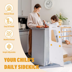 Gewitt Standing Tower side view highlighting height options for growing kids