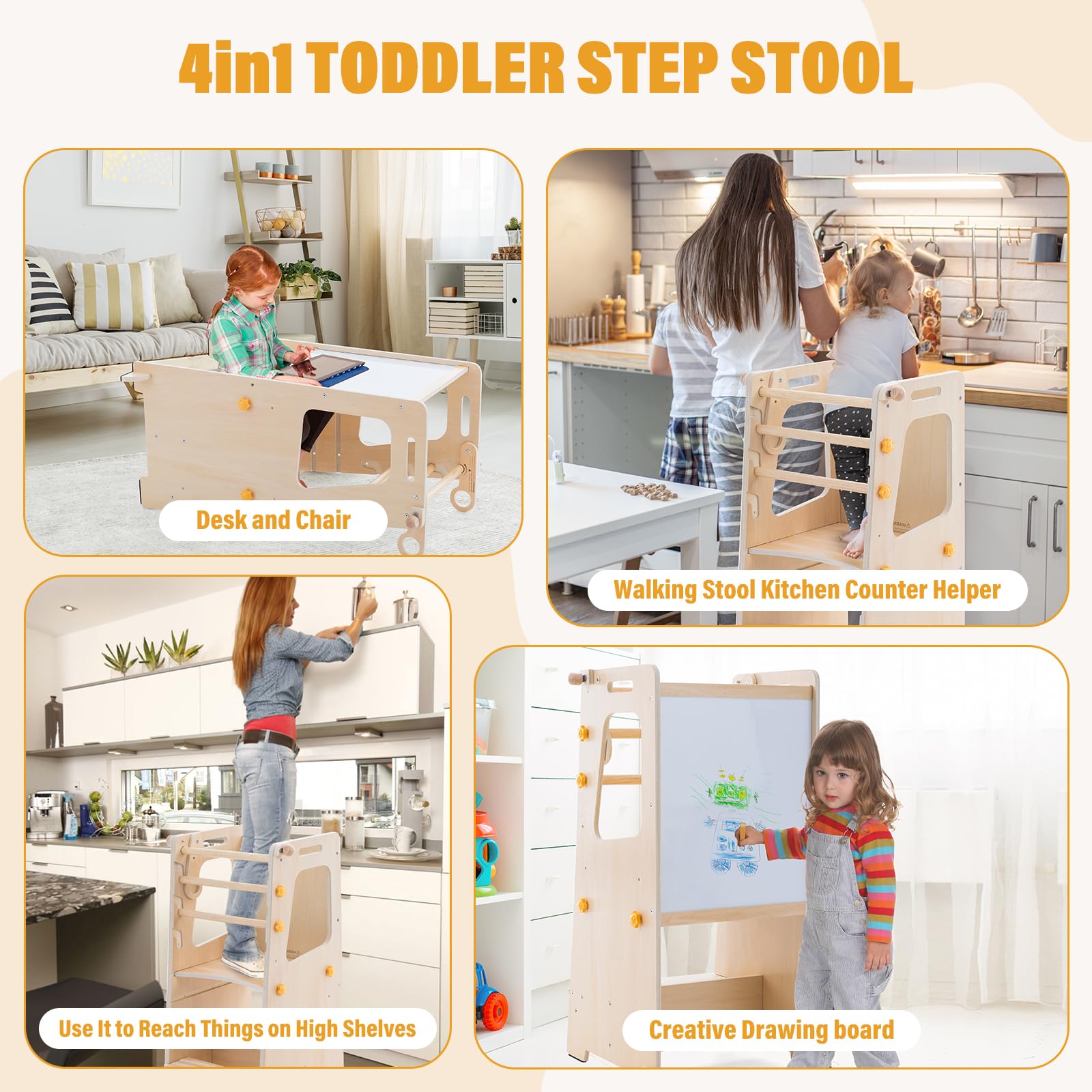 Gewitt toddler stool easy tool-free assembly with clear instructions
