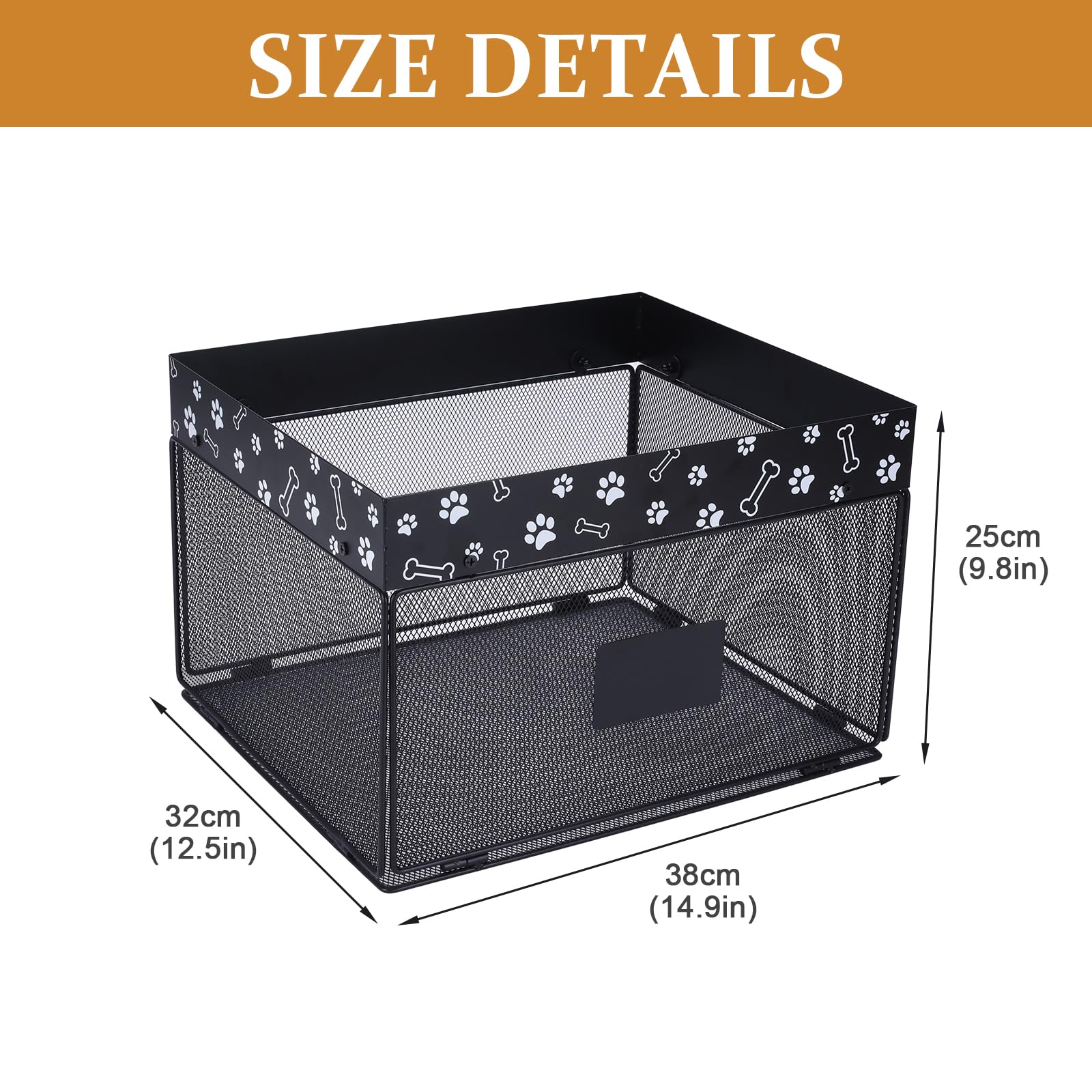 Geyecete dog toy bin dimensions 15 L x 12.6 W x 10 H fit in small to large spaces.