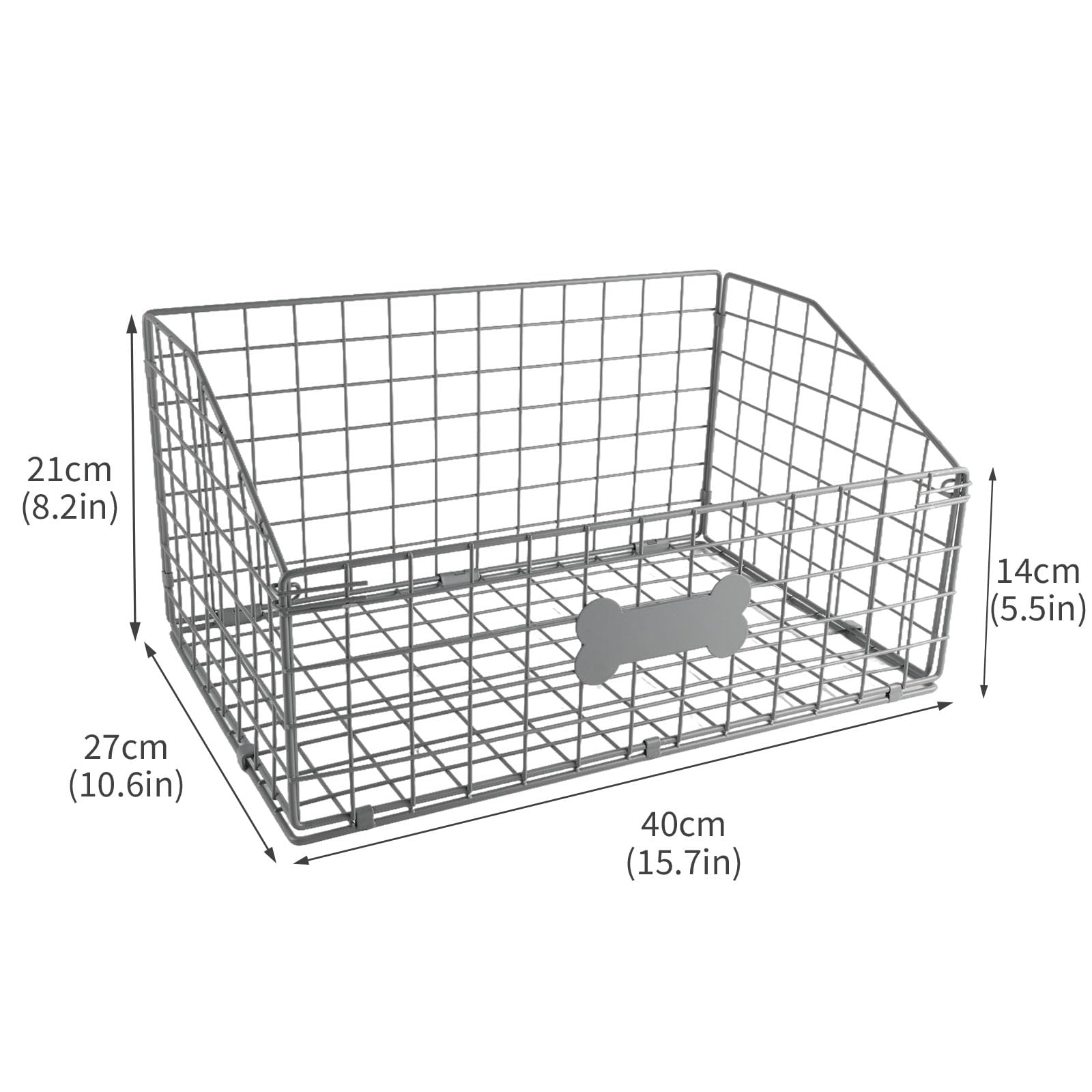 Geyecete dog toy box dimensions 16 by 11 by 8 inches for most toys.