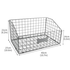 Geyecete dog toy box dimensions 16 by 11 by 8 inches for most toys.