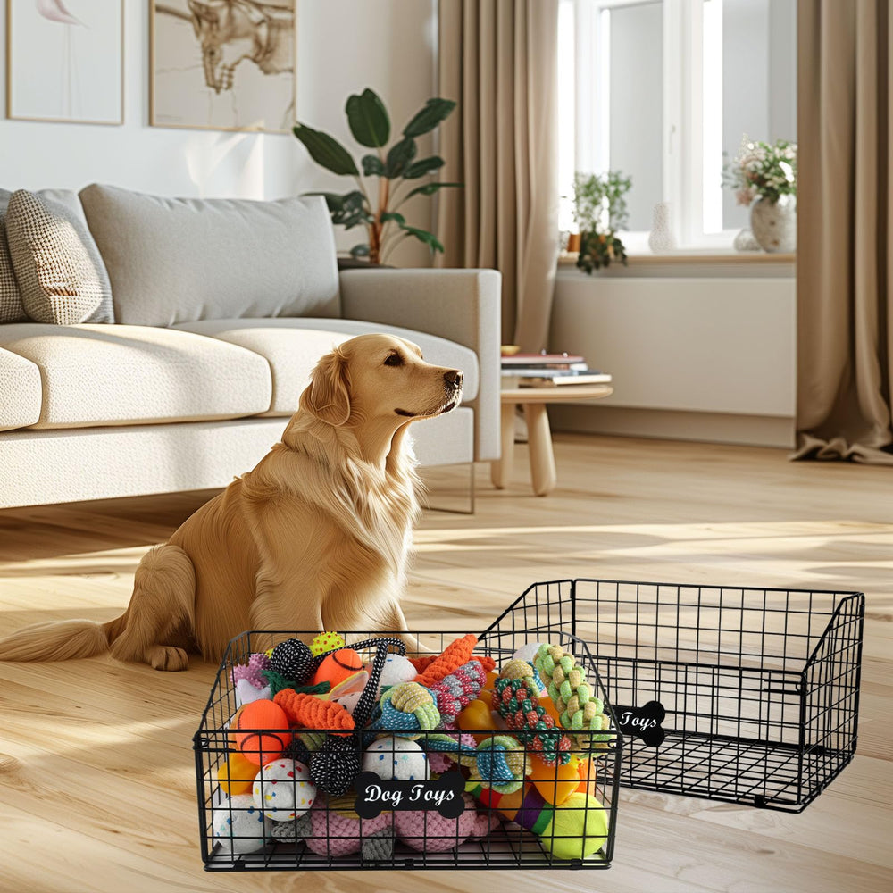 Geyecete dog toy box durable design suited for daily play and storage