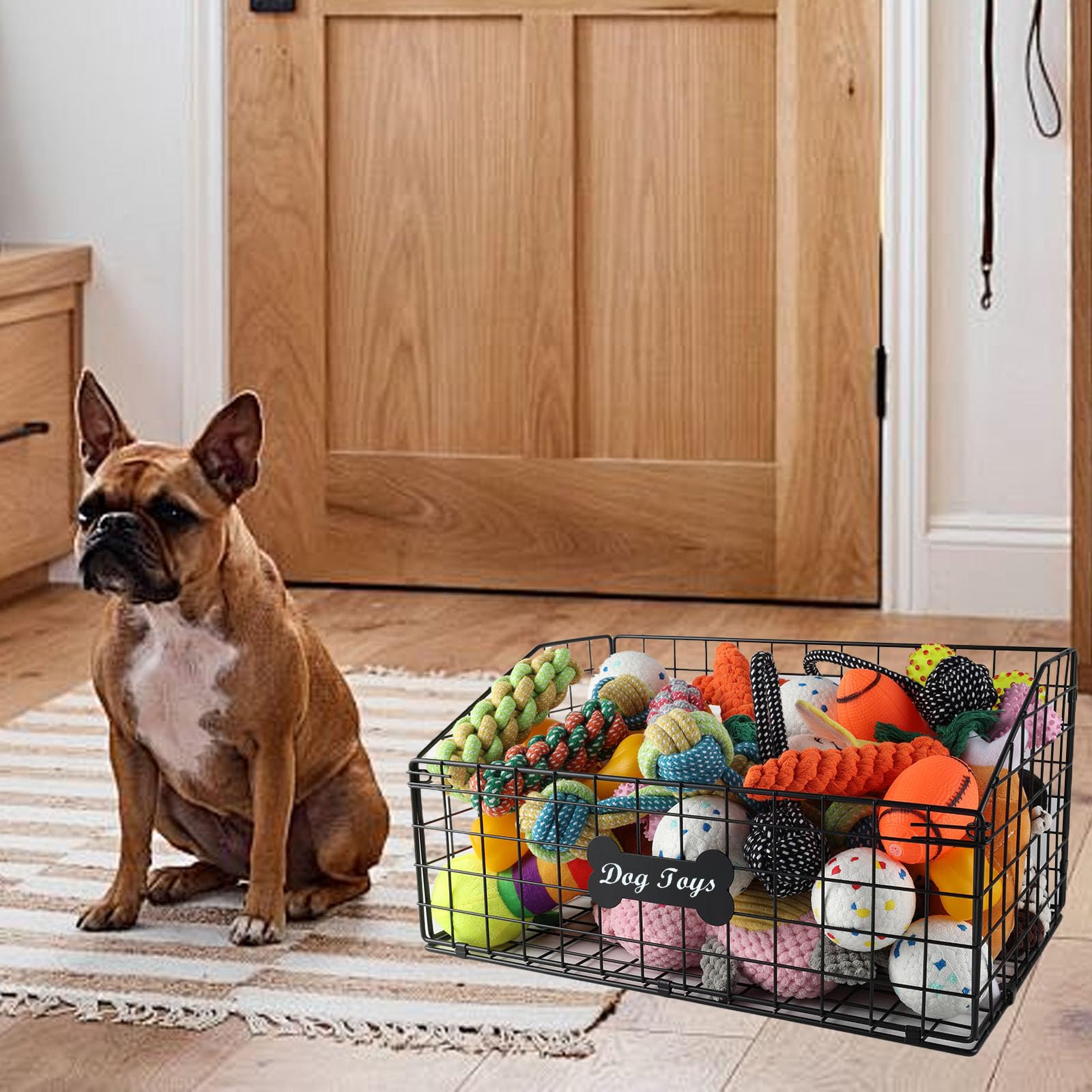 Geyecete dog toy box farmhouse design enhances home decor