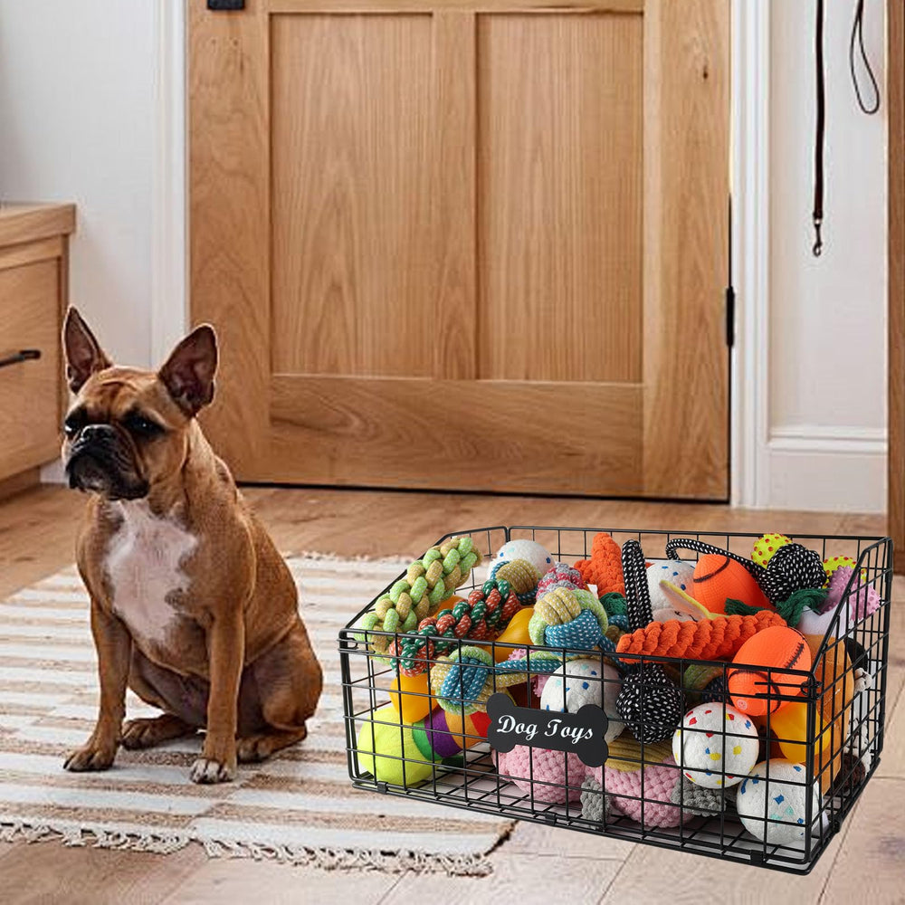 Geyecete dog toy box farmhouse design enhances home decor