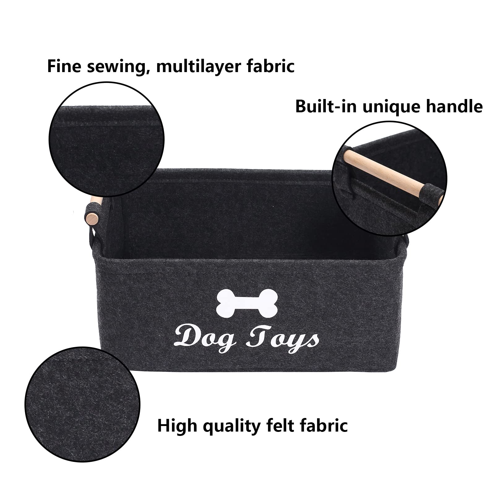 Geyecete dog toys storage bin collapsed for space-saving storage in a small closet