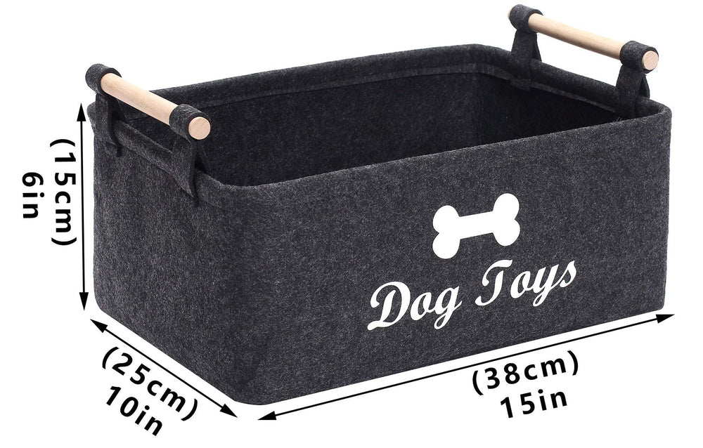 Geyecete dog toys storage bin open interior illustrates roomy capacity for plush toys and books