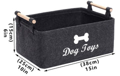 Geyecete dog toys storage bin open interior illustrates roomy capacity for plush toys and books