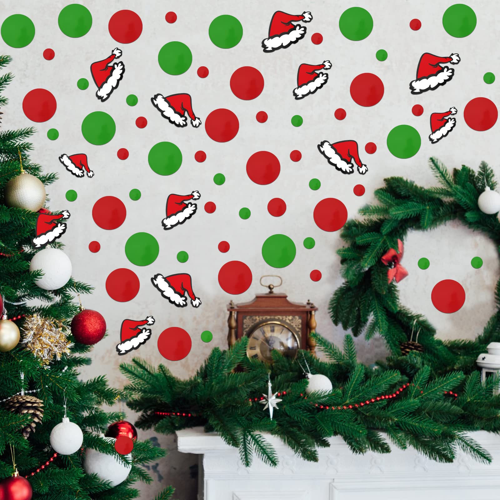 Geyee Christmas hat wall decals 15cm cheerful accent for festive walls and quick repositioning