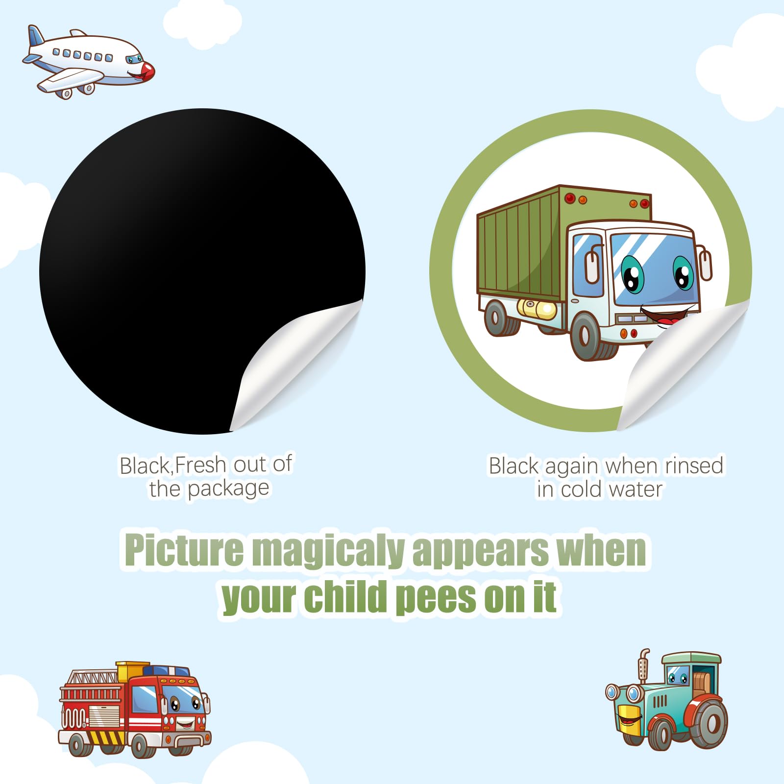 Geyee color-changing potty stickers reveal designs when warmed for engagement