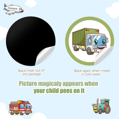Geyee color-changing potty stickers reveal designs when warmed for engagement