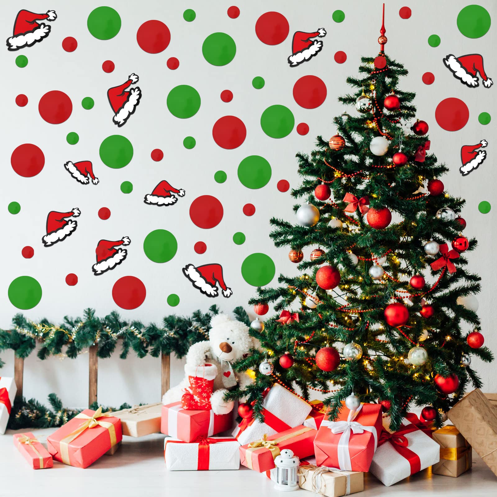 Geyee red circle wall stickers 5cm vibrant accents for seasonal decor and simple reconfiguration