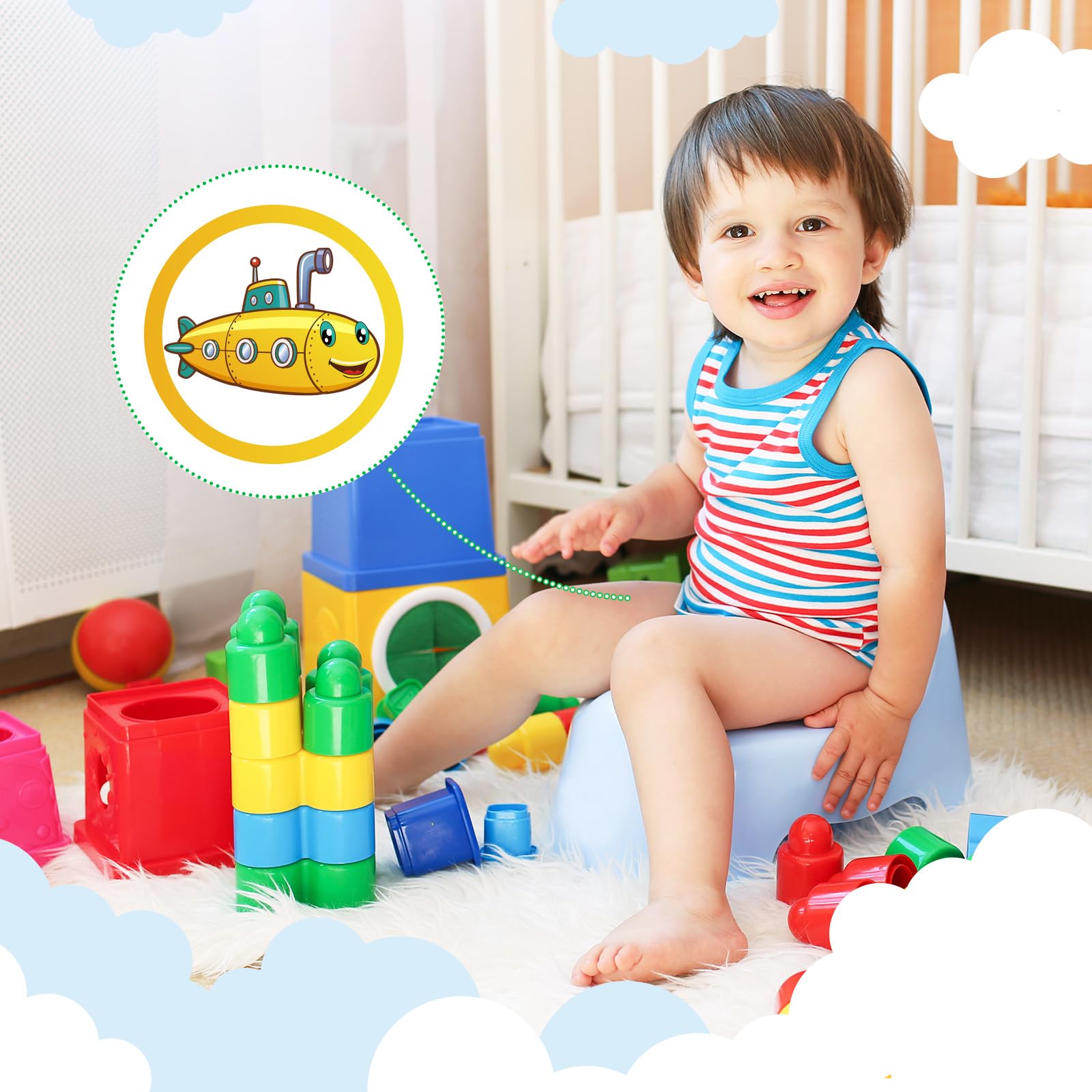 Geyee vehicle-design potty stickers add themed fun to toilet training