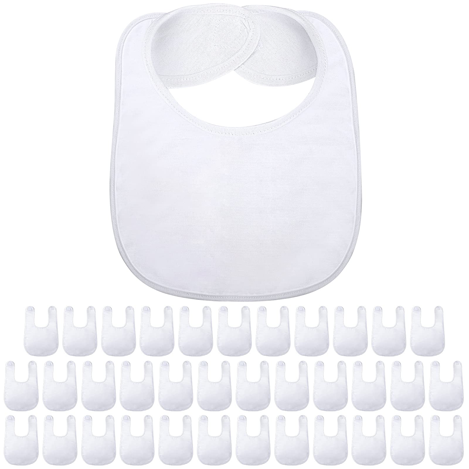 Geyoga 36-pack sublimation bibs laid out for bulk customization.