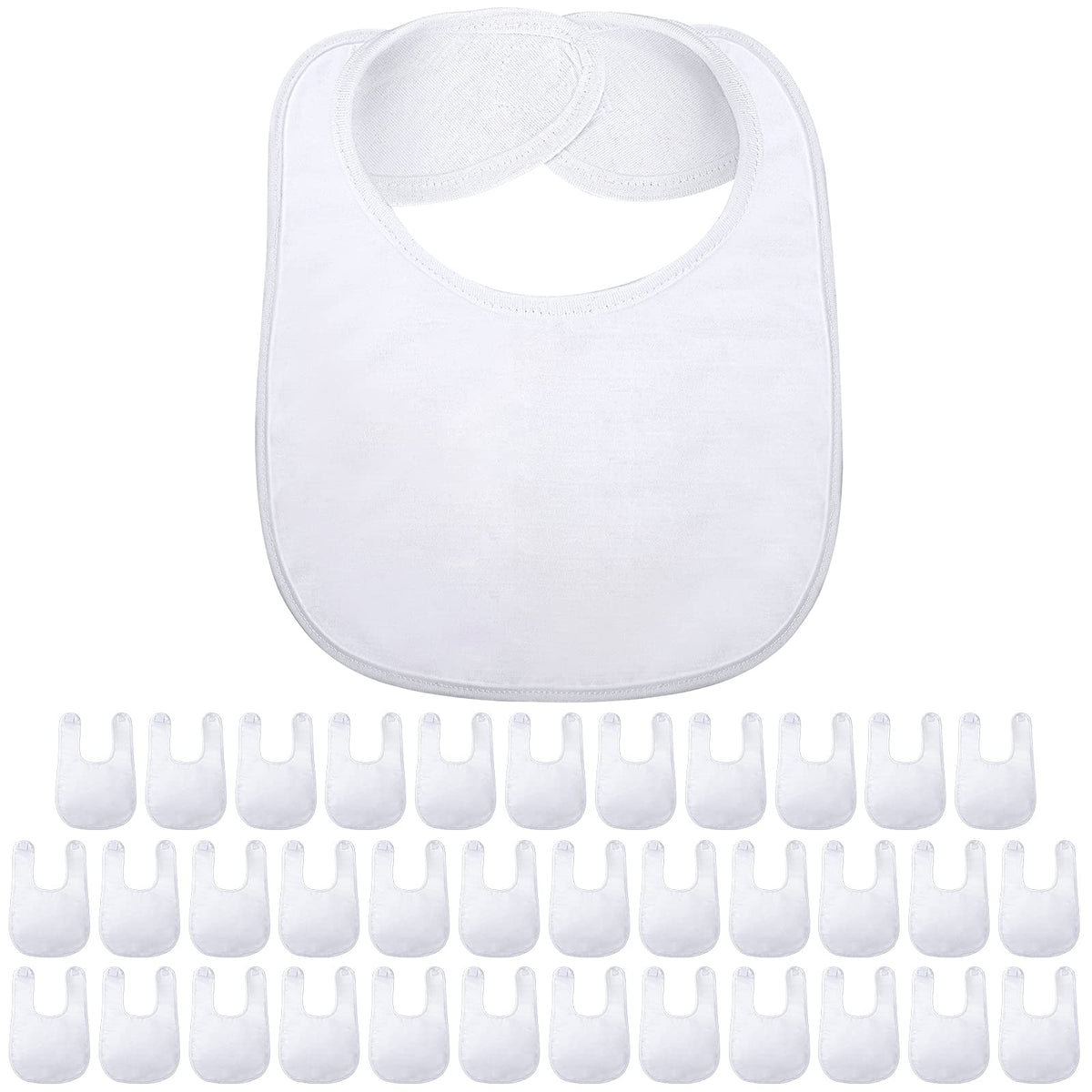 Geyoga 36-pack sublimation bibs laid out for bulk customization.