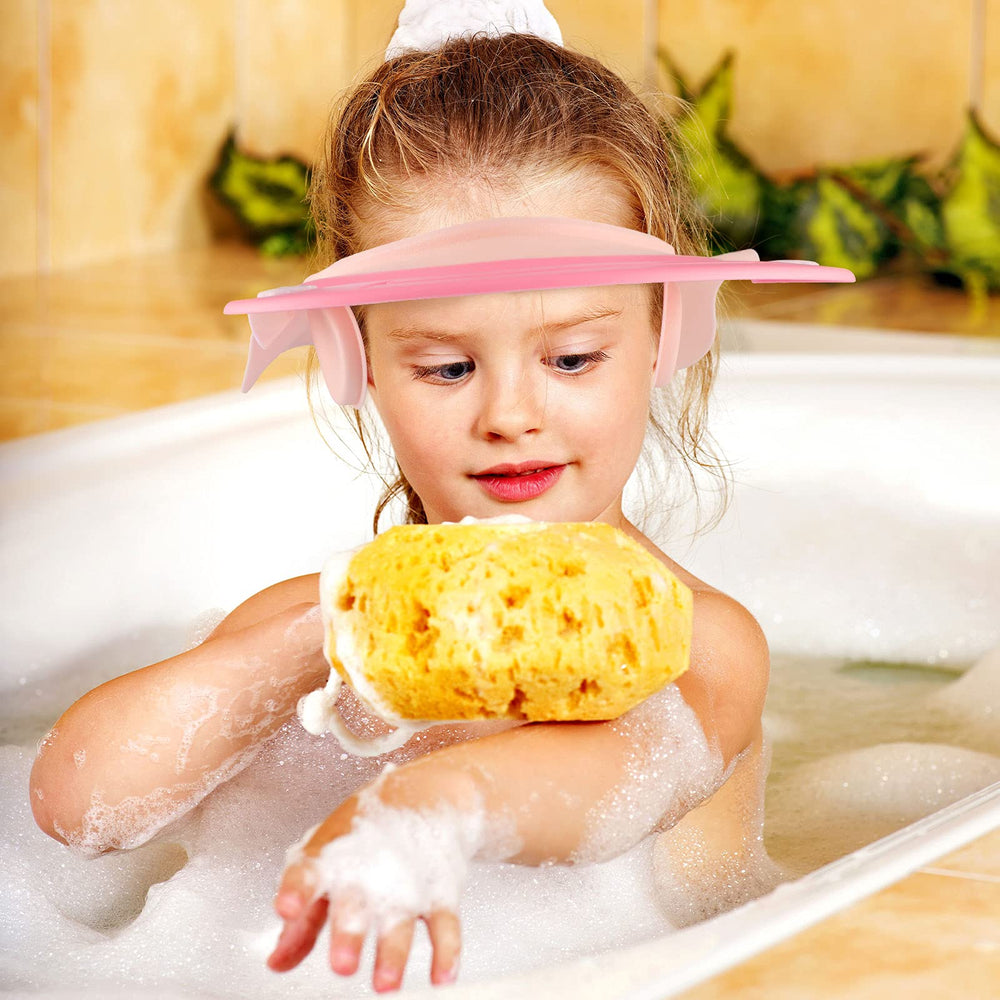 Geyoga Baby Shower Cap Pink Adjustable-Fit for growing heads and comfortable bathing.