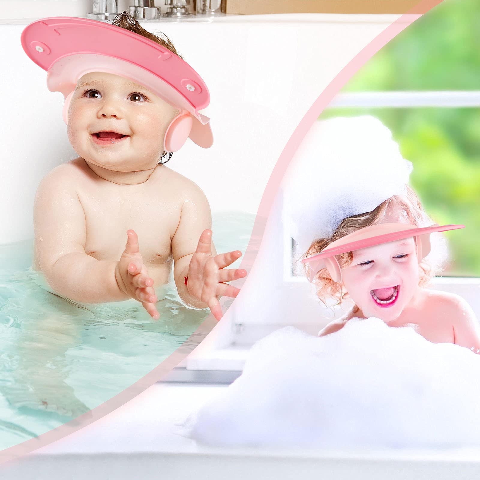 Geyoga Baby Shower Cap Pink Haircut Use, helps keep hair out of eyes.