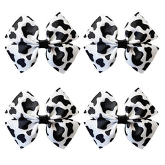 GFLPO cow print hair bow clip with secure alligator grip for fine hair