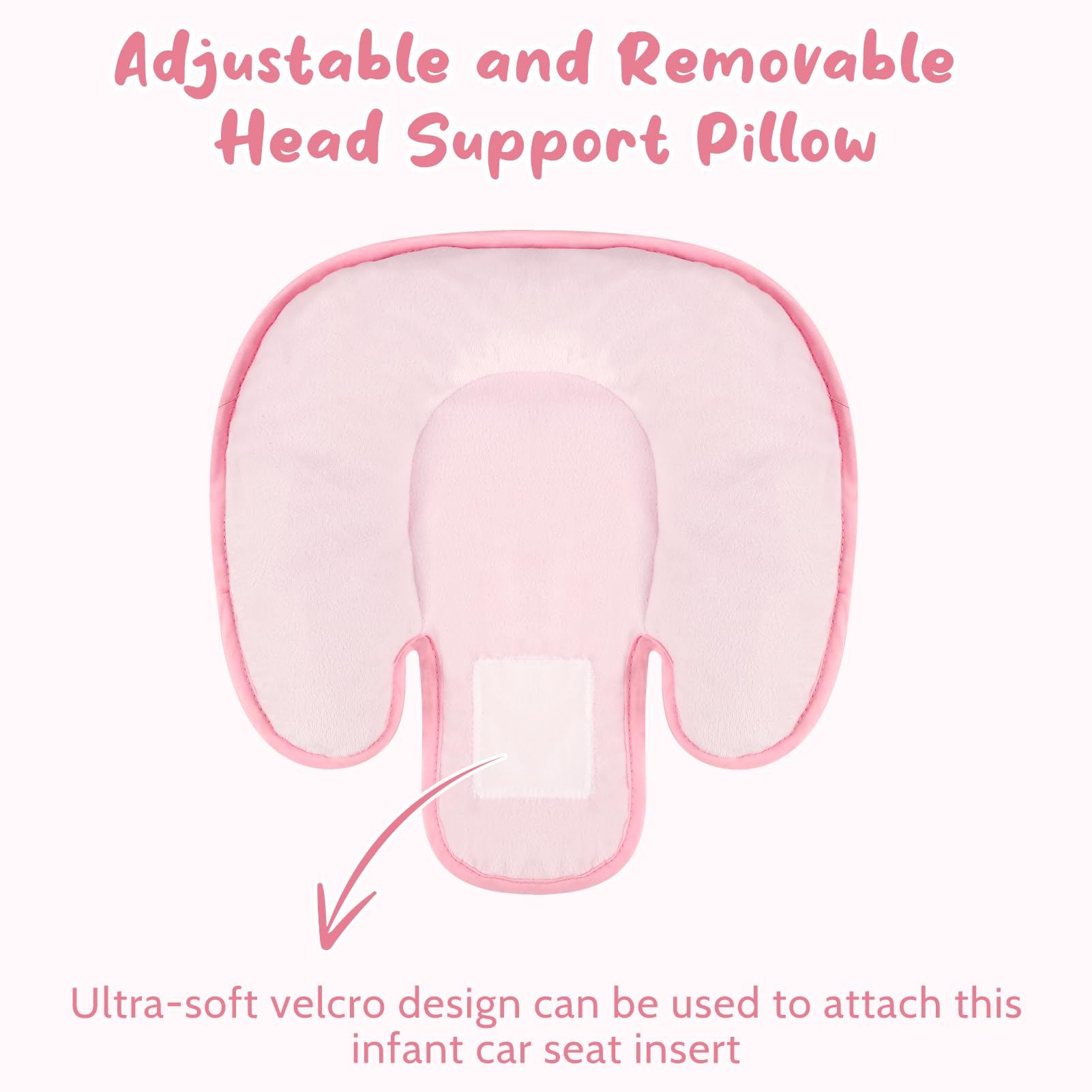 GFU infant car seat insert reversible side plush fabric for comfort and ventilation