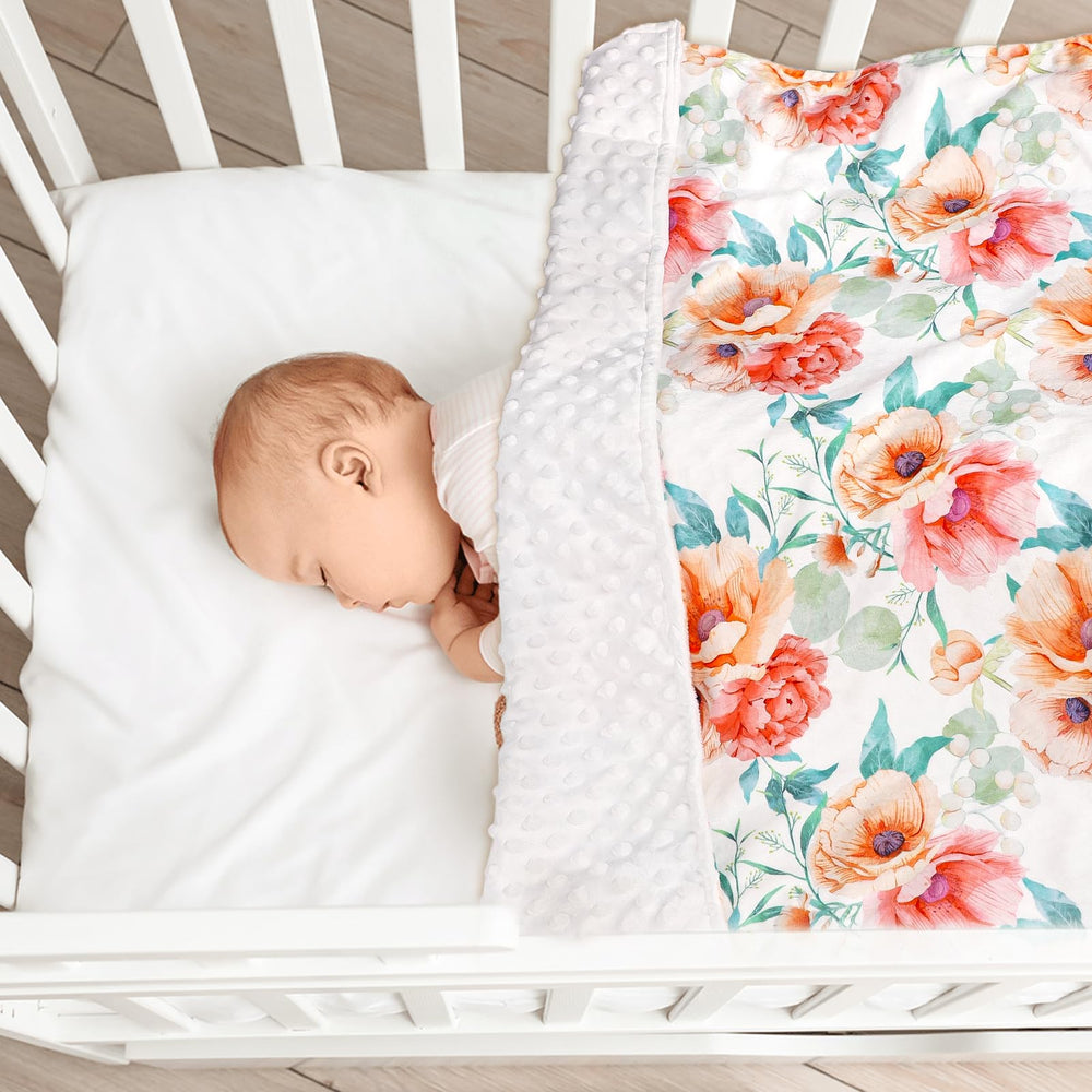 GFU Baby Blanket dotted back closeup showing three dimensional texture for soothing tactile comfort