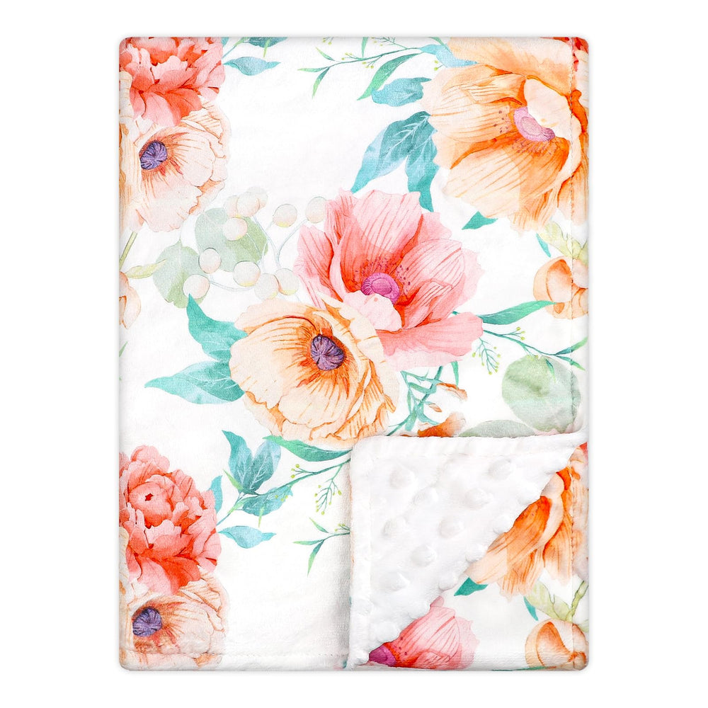 GFU Baby Blanket front view with flower pattern for cozy newborn comfort