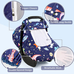 GFU baby car seat cover dinosaur pattern adds playful style