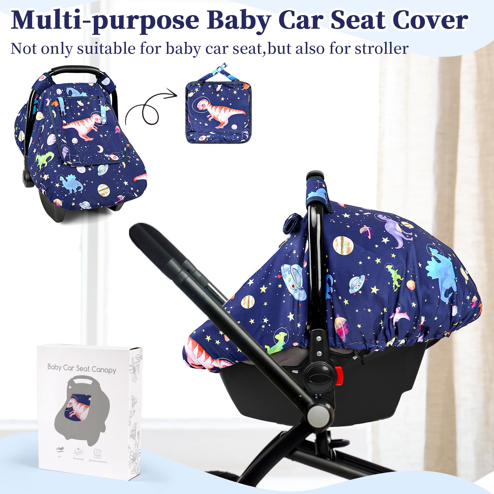 GFU baby car seat cover easy install and foldable for travel