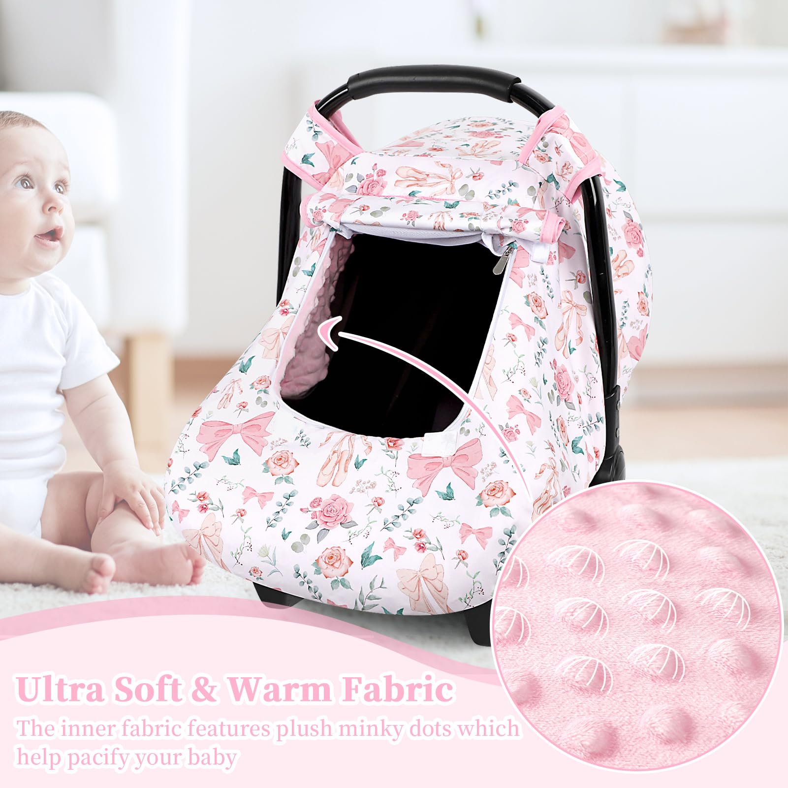 GFU baby car seat cover window layers enable privacy and airflow