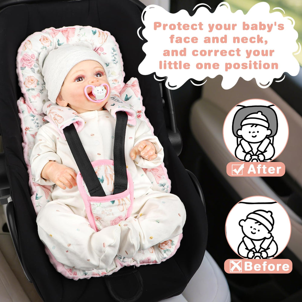 GFU baby car seat cushion set – includes strap covers and pad