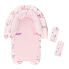 GFU baby car seat head support in plush fabric for gentle newborn comfort