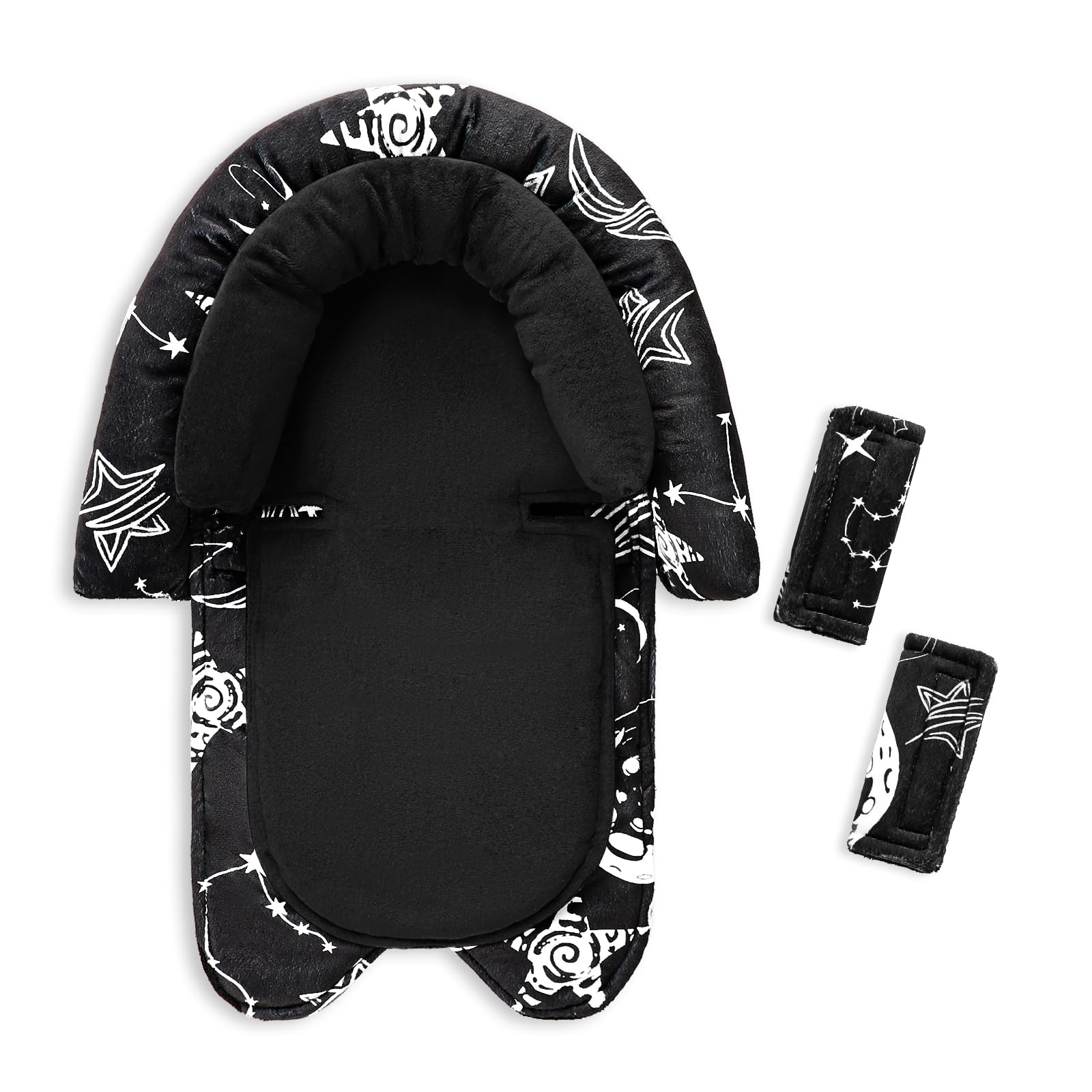 GFU baby head support with plush fabric for head comfort on car rides
