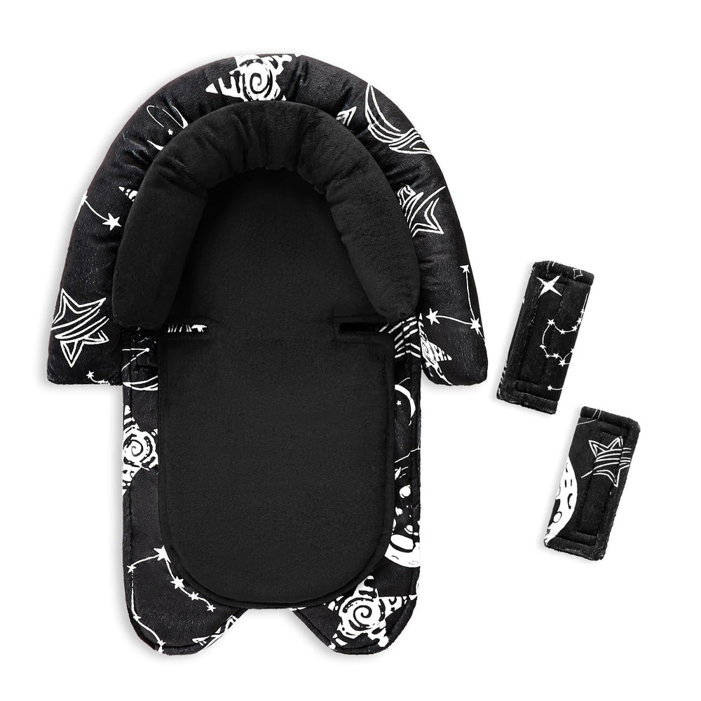 GFU baby head support with plush fabric for head comfort on car rides