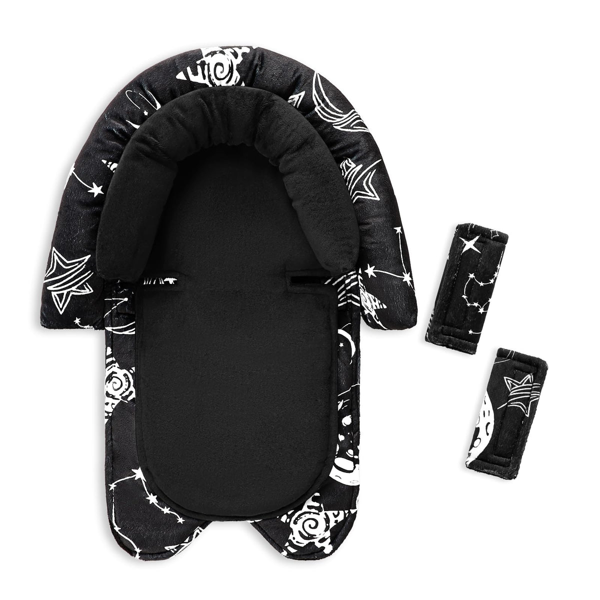 GFU baby head support with plush fabric for head comfort on car rides