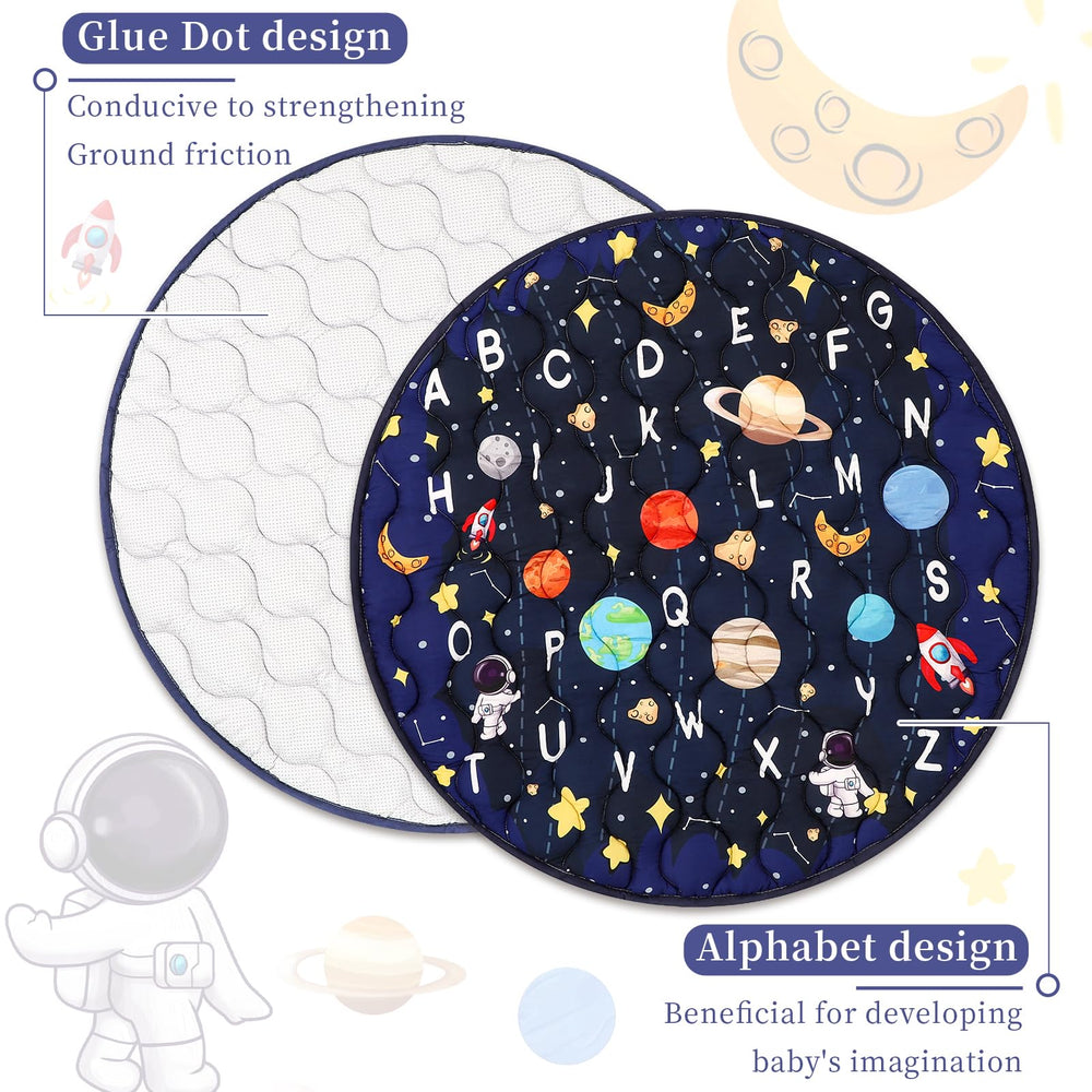 GFU foldable blue infant play mat travel-friendly for on-the-go families.