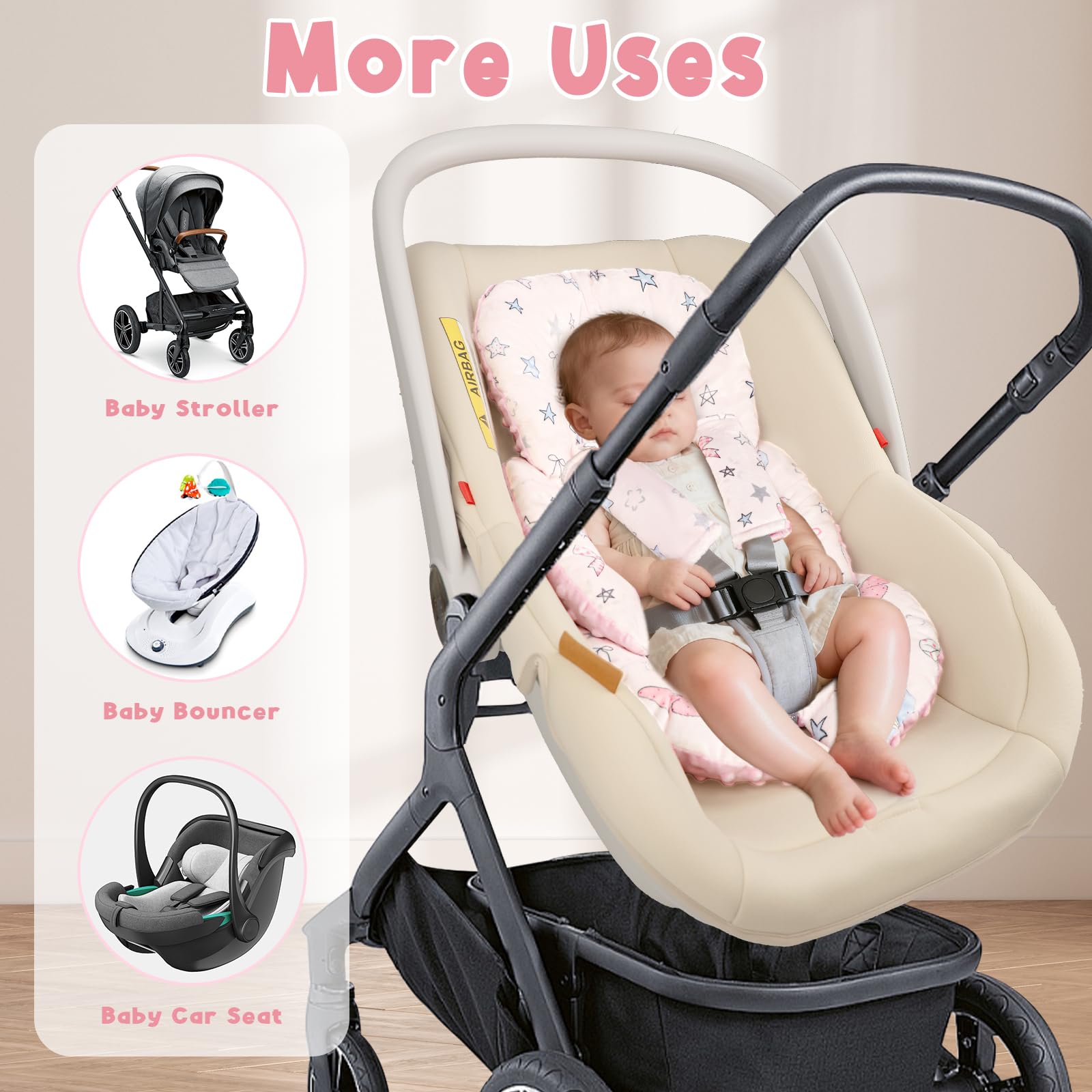 GFU pink infant insert is gift-ready and travel-friendly