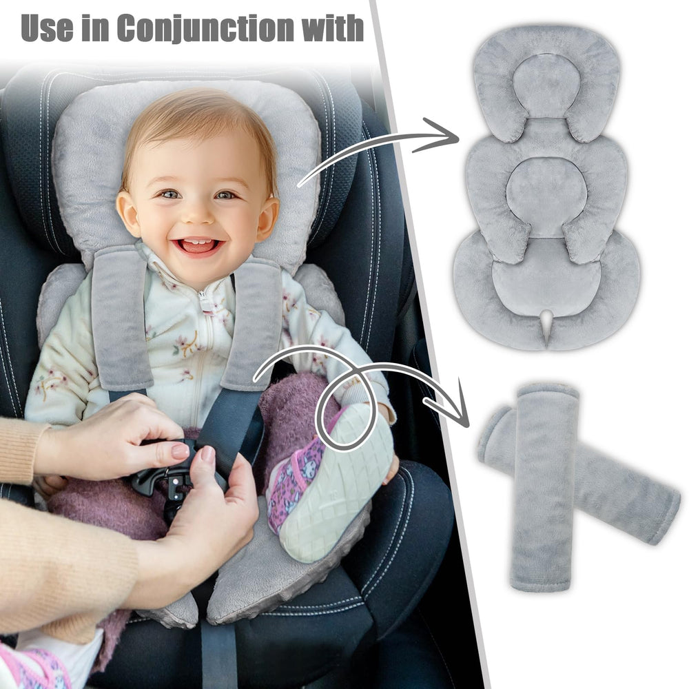 GFU infant car seat insert 3d-fabric-side features breathable texture for comfortable use.