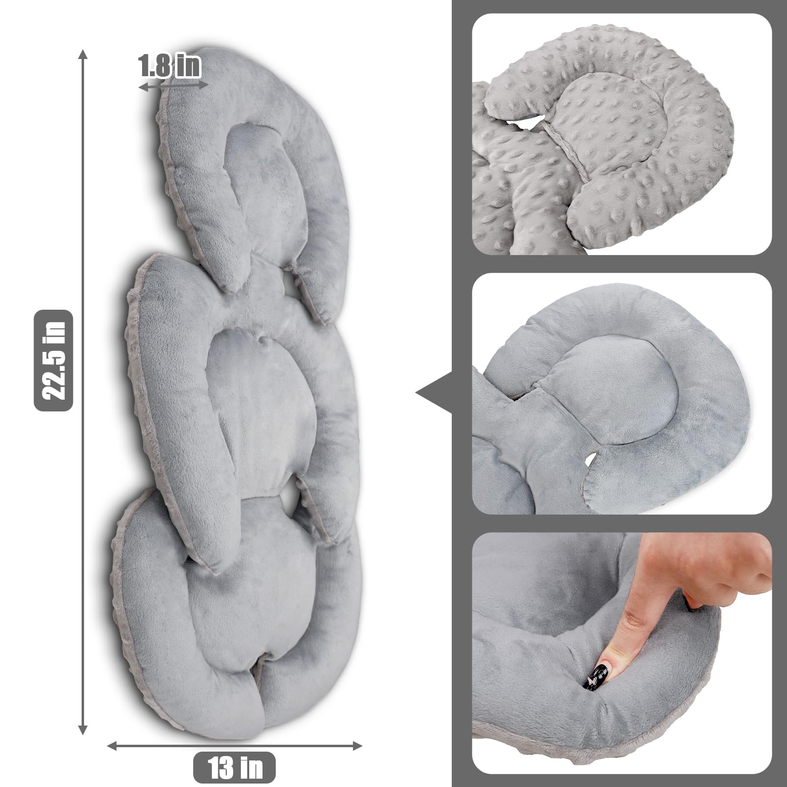 GFU infant car seat insert versatile-use adapts to car seats, swings, and strollers.