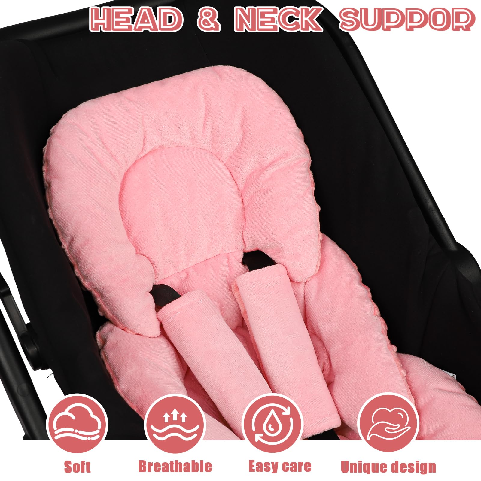 GFU red infant insert adds stylish, eye-catching color to rides.