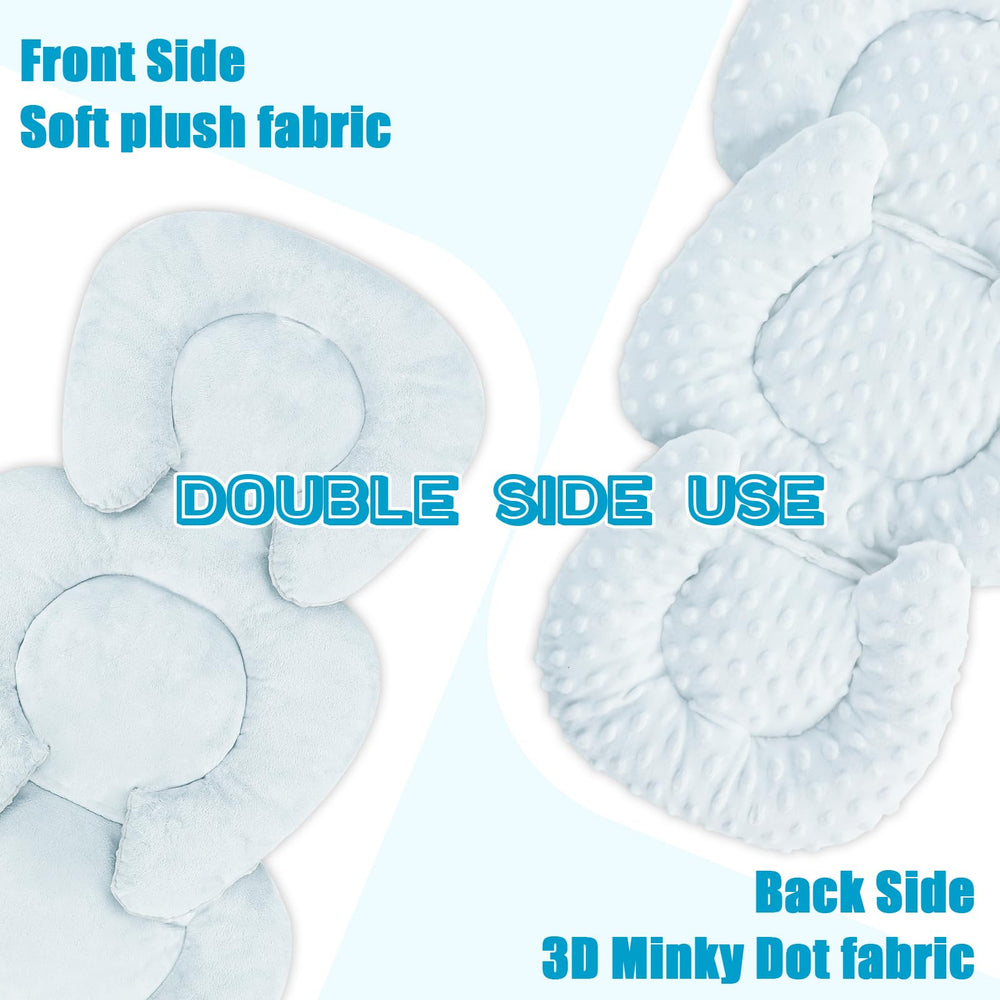 GFU infant car seat insert reversible fabric provides double-sided softness.