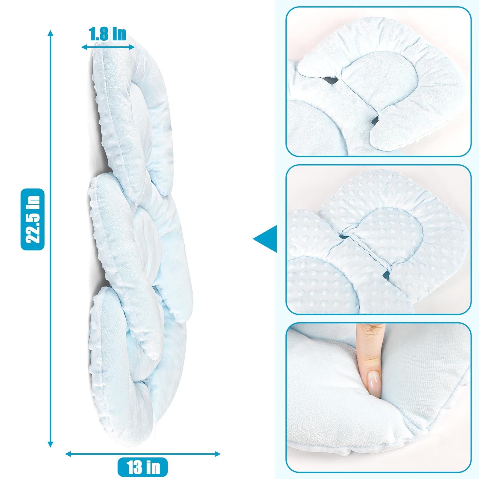 GFU soft plush front side adds cozy cushioning for newborns.