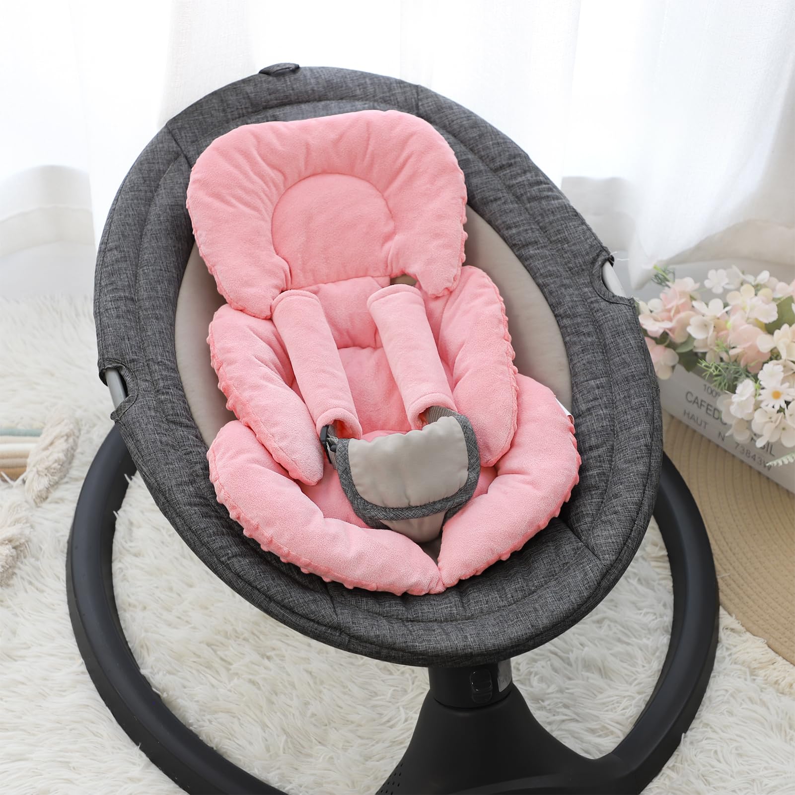 GFU insert used with strollers and swings for versatile travel comfort.